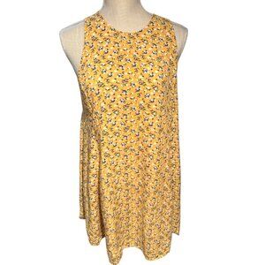 Old Navy Yellow Floral Swing Dress Sleeveless Boho Mini Dress Women M